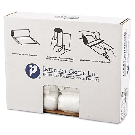 Inteplast Group 10 gal Trash Bags, 24 in x 24 in, Light-Duty, 8 microns, Natural, 1000 PK S242408N